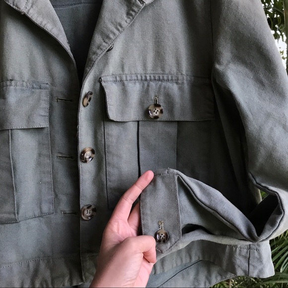 BDG Button Up Army Jacket- Olive Green - Picture 3 of 7